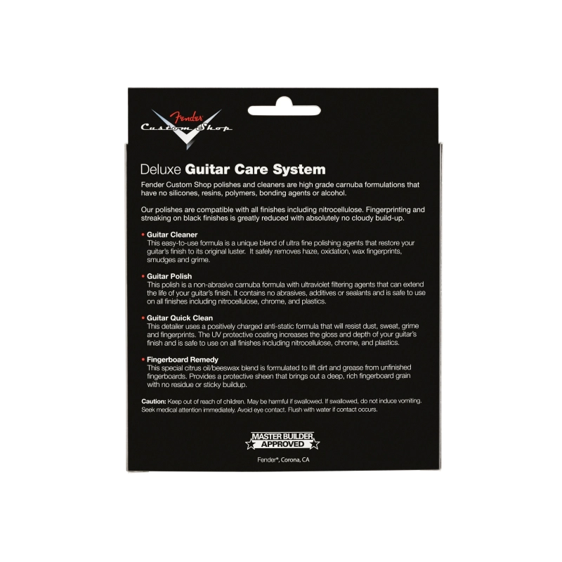 Fender Custom Shop Deluxe Guitar Care System, 4 Pack, Black 0990539000