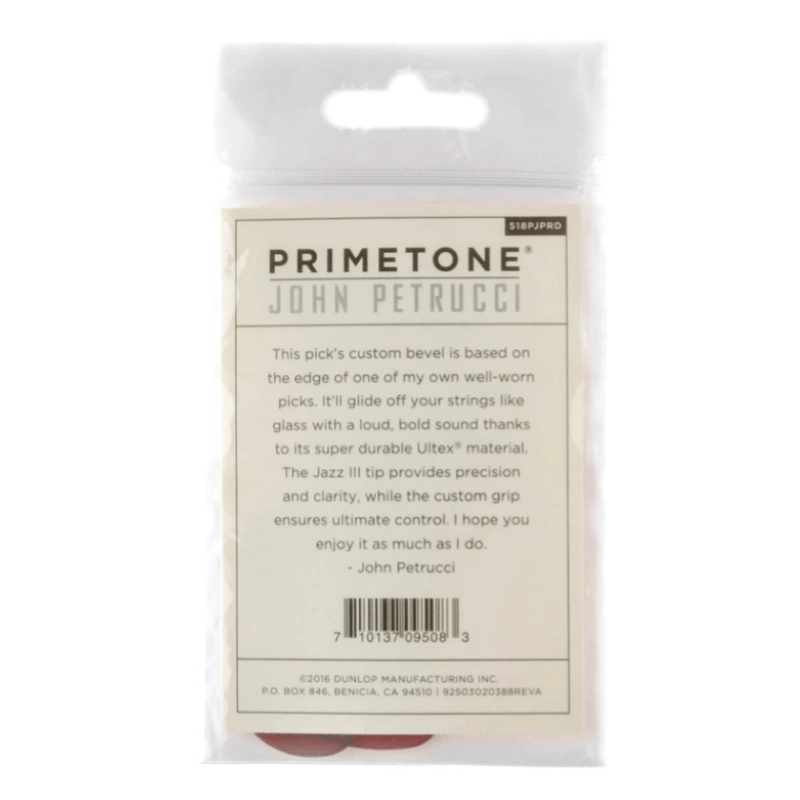 Dunlop 518PJPRD John Petrucci Primetone Jazz III Red, conf. da 3 plettri