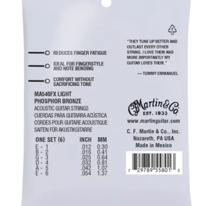 Martin & Co.MA540FX Authentic Flexible Core Light - Muta Tommy Emmanuel Signature 12-54