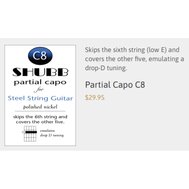 SHUBB C8 Drop D CAPOTASTO SPECIALE BANJO - Parziale Drop D