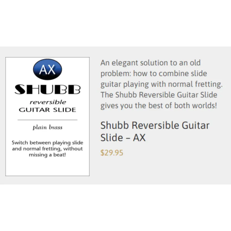 SHUBB AXYS SLIDE GUITAR STEEL