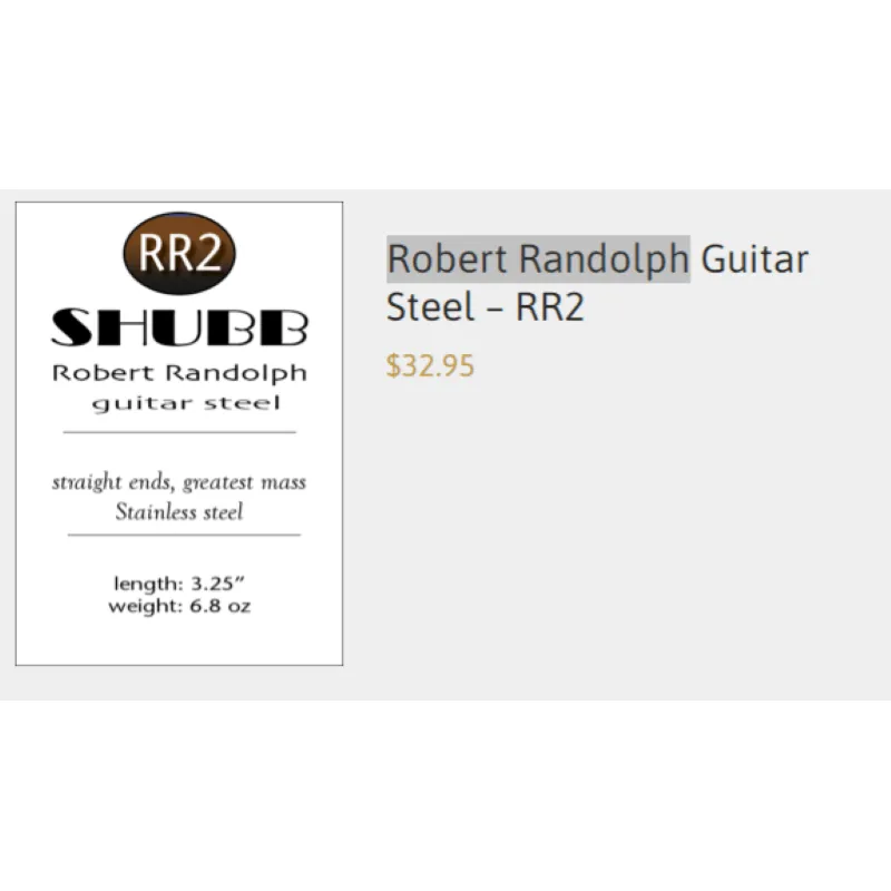 SHUBB RR2 BAR SLIDE GUITAR STEEL