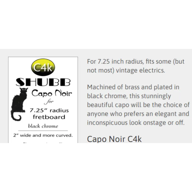 SHUBB C4k CAPOTASTO ELETTRICA VINTAGE 7.25" NERO