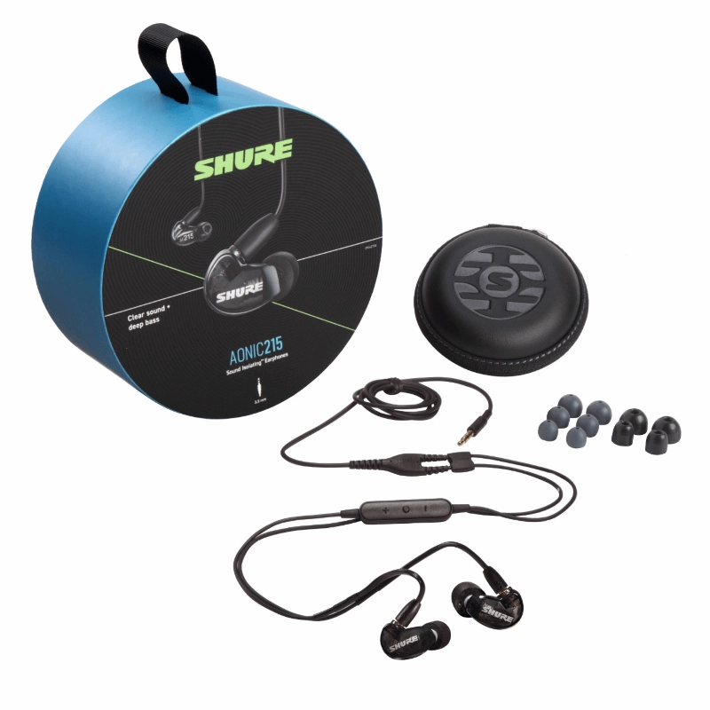 SHURE SE215DYBK+UNI-EFS auricolari isolantii attenuazione del rumore circostante pari a 37db