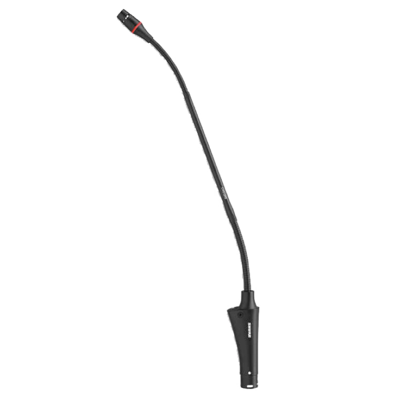 SHURE CVG18RS-B/C Microfono a collo d’oca con Anello luminoso rosso e tasto mute lunghezza 58cm.