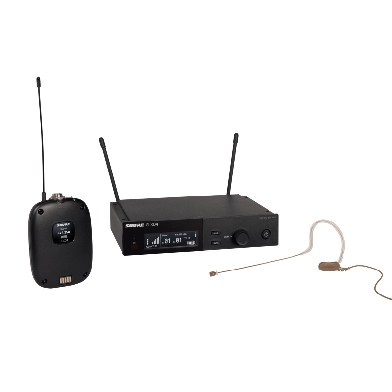 SHURE SLXD14E/153T-J53 Radiomicrofono digitale Headset con microfono MX153T Color Pelle Banda J53 (562 - 606 Mhz)