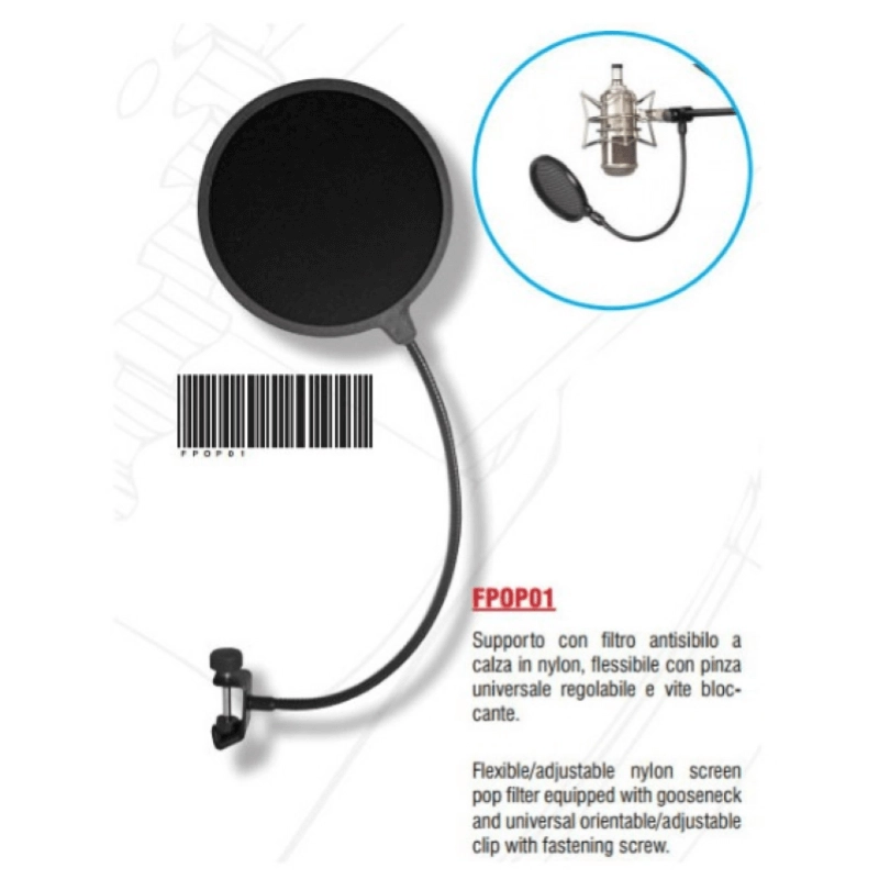 Bespeco FPOP01 Filtro antipop con rete in nylon