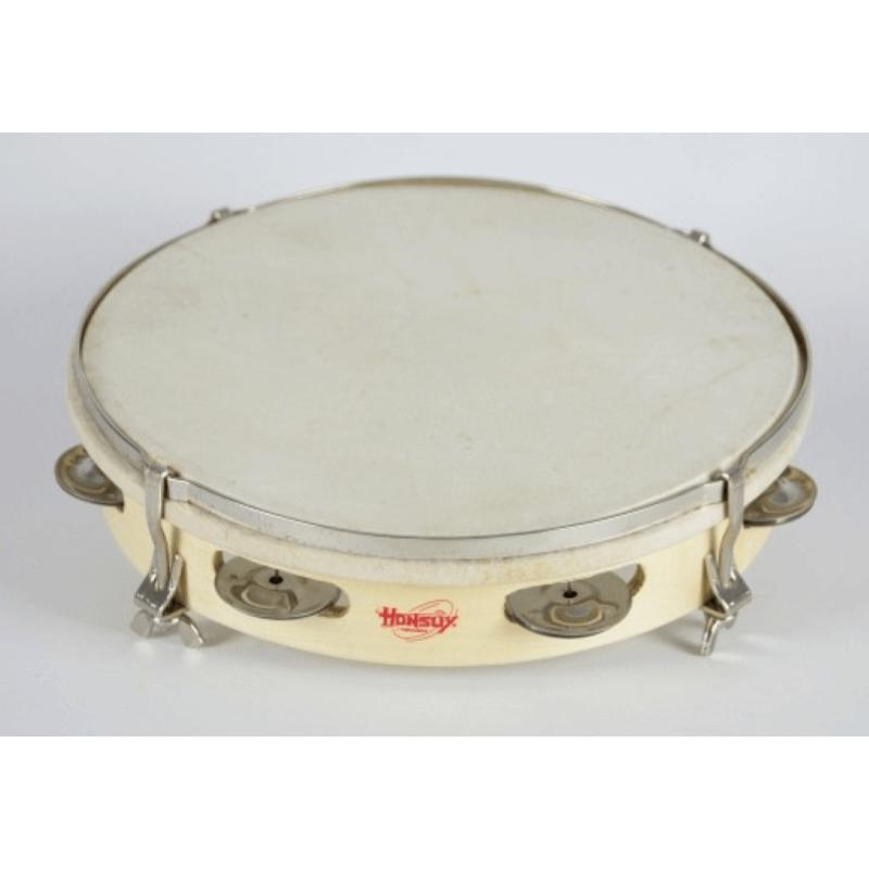 Honsuy 4115 Tamburello cm.25 pelle naturale, 7 paia piattini
