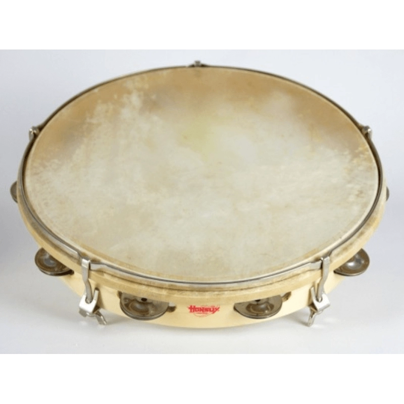 Honsuy 4125 Tamburello cm.30 pelle naturale, 8 paia piattini