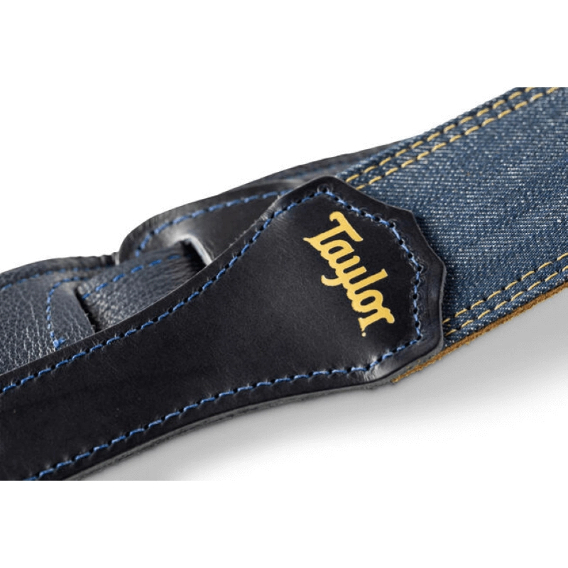 Taylor Blue Denim Strap,Gold Logo,2"