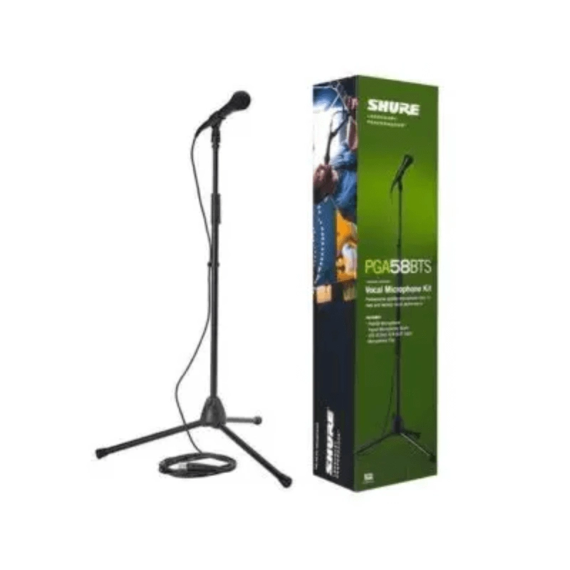 SHURE PGA58 BTS Set con microfono per voce, asta a giraffa, supporto e cavo XLR