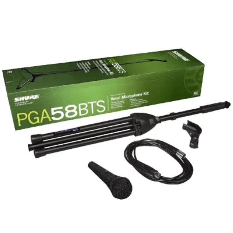 SHURE PGA58 BTS Set con microfono per voce, asta a giraffa, supporto e cavo XLR
