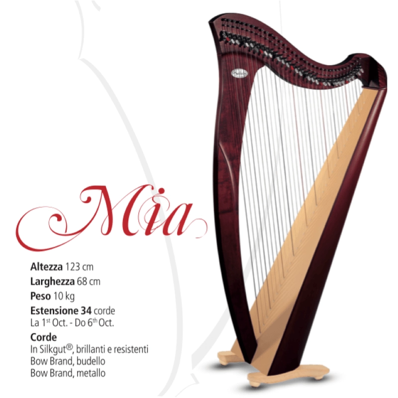 Salvi MIA Arpa Celtica 34 corde completa di coperta protettiva