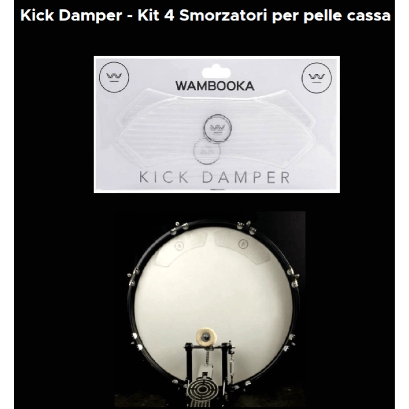 WAMBOOKA Kick Damper - Set di 4 Smorzatori per pelle cassa