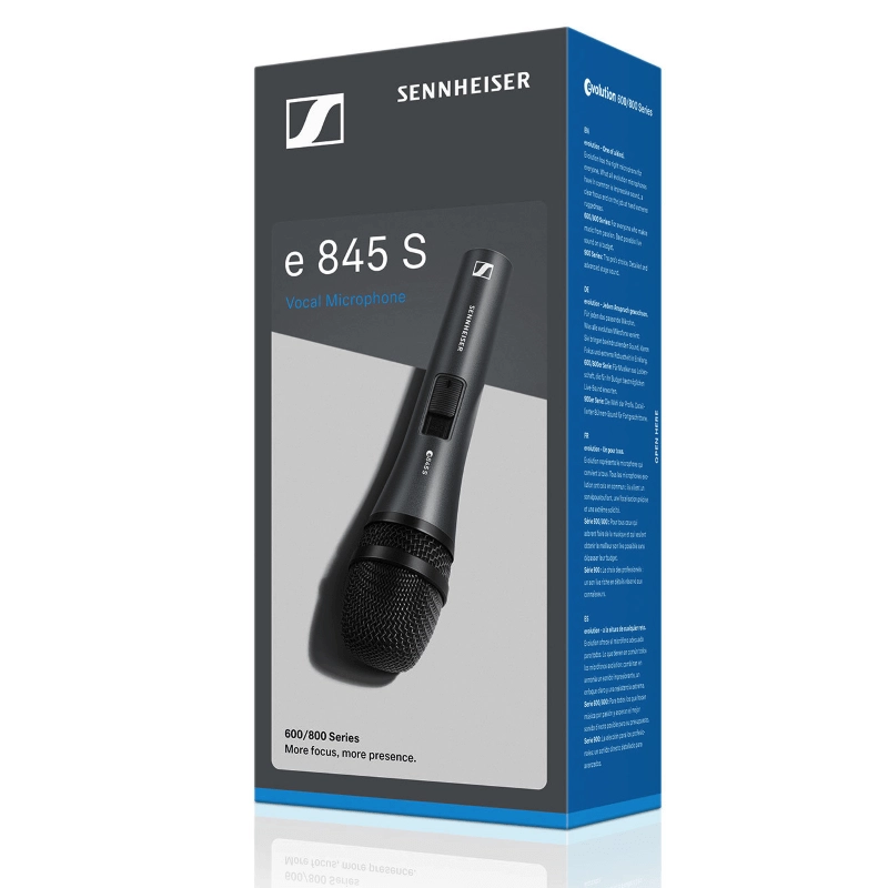 Sennheiser e845s Microfono per voce supercardioide con interruttore