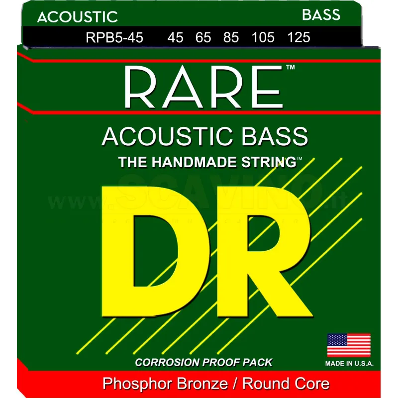 DR RPB5-45 Rare Set Basso Acustico a 5 corde Phosphor Bronze 45-125