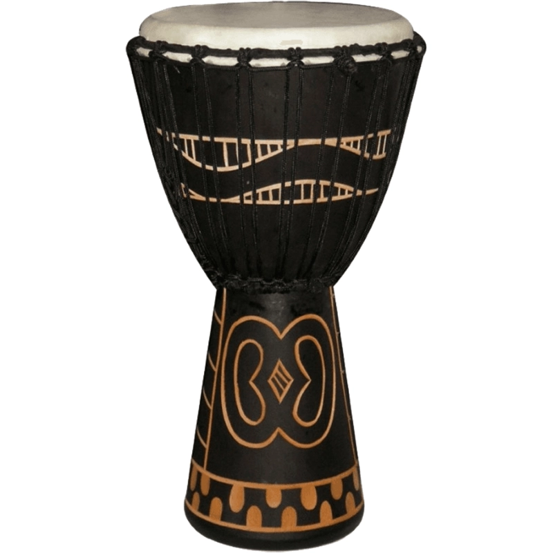 Tanga DA60-7G Djembe Slammer 12" Mogano Scolpito Nero