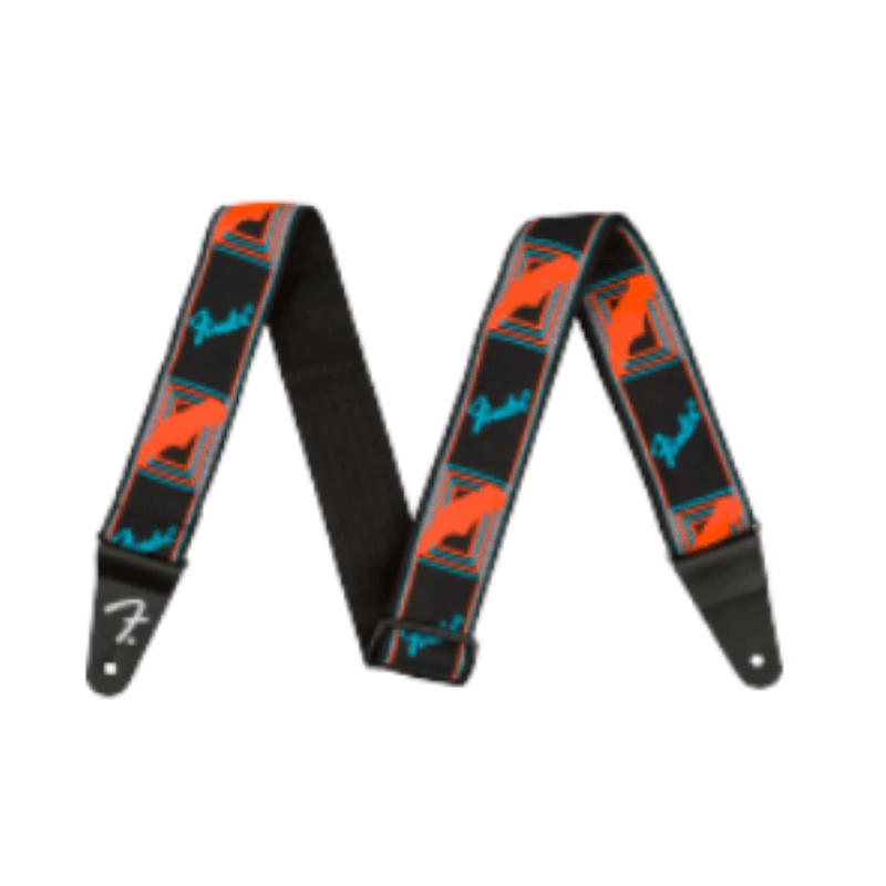 Fender Neon Monogrammed Strap, Blue/Orange 0990681302