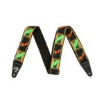 Fender Neon Monogrammed Strap, Green/Orange 0990681301